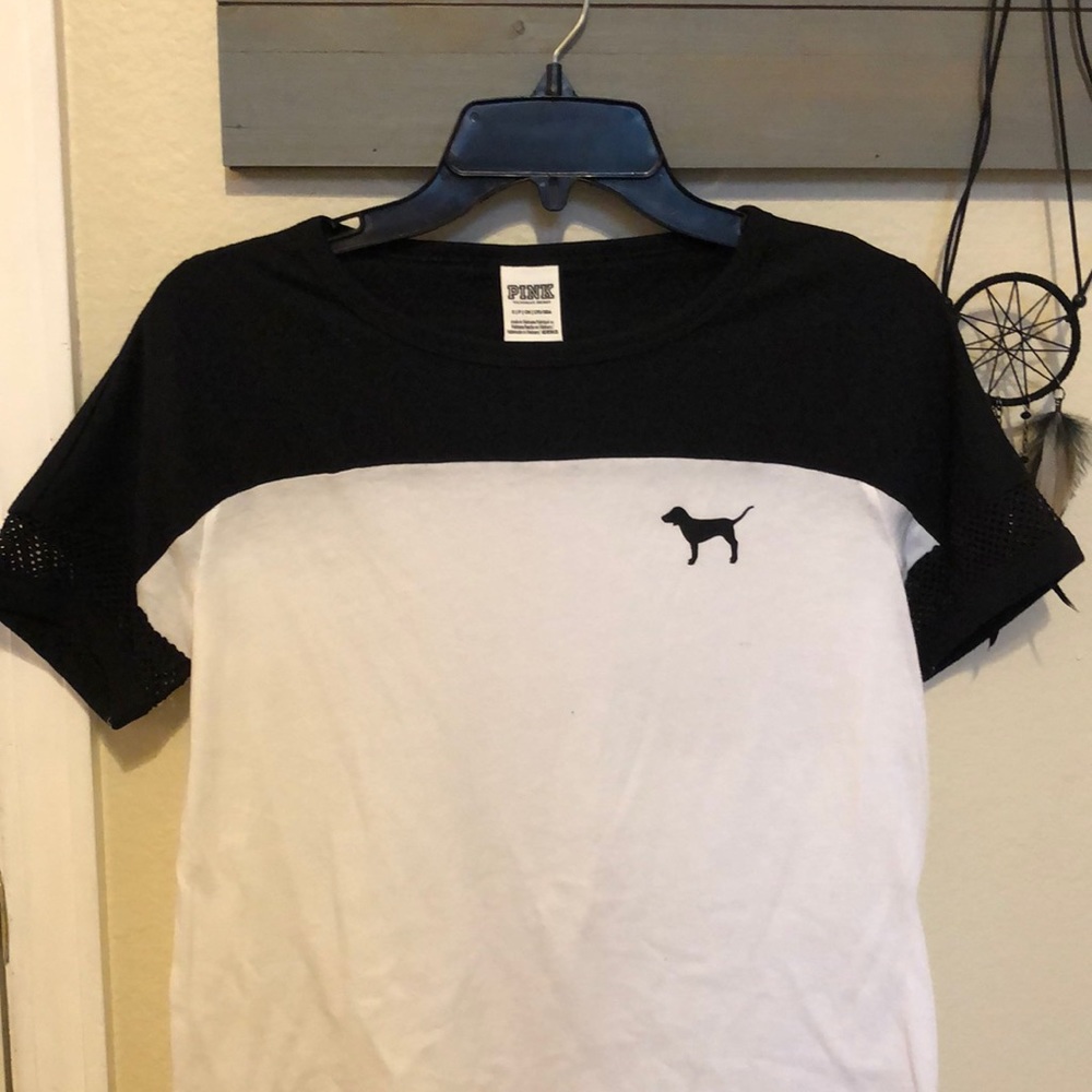 Black and White Pink Victoria Secret Tee
